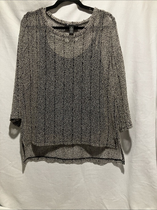 INC International Concepts Tops - INC International Concepts Black & White Marled Knit Top